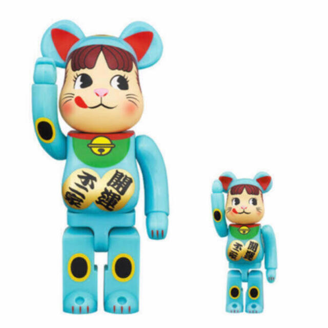 フィギュアBE@RBRICK 招き猫 ペコちゃん 青蓄光