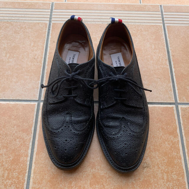 THOM BROWNE ウィングチップシューズ ブラック サイズ：US8.5