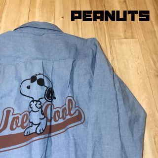 ピーナッツ(PEANUTS)のピーナッツ スヌーピー デニム シャツ joe cool SNOOPY 古着(シャツ)