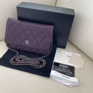 シャネル(CHANEL)の美品です☺️ シャネル　マトラッセ　チェーンウォレット　ラムスキン　パープル(ショルダーバッグ)