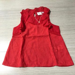 ザラ(ZARA)の新品未使用☆ZARA  赤ノースリーブ　(Tシャツ/カットソー)