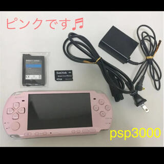 プレイステーションポータブル(PlayStation Portable)のPSP 3000 本体　ブロッサムピンク➕充電器セット(携帯用ゲーム機本体)