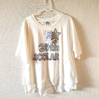 スカラー(ScoLar)のスカラー Scolor 20Th刺繍切替えP/O オフホワイト 未着用 タグ付き(Tシャツ(半袖/袖なし))