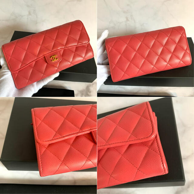 CHANEL(シャネル)のCHANEL シャネル 美品 キャビアスキン マトラッセ フラップ 長財布 財布 レディースのファッション小物(財布)の商品写真