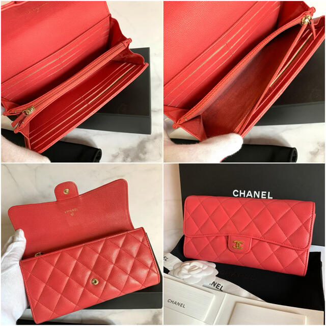 CHANEL(シャネル)のCHANEL シャネル 美品 キャビアスキン マトラッセ フラップ 長財布 財布 レディースのファッション小物(財布)の商品写真