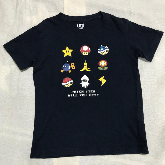 UNIQLO(ユニクロ)のユニクロ　マリオTシャツ 110センチ　ネイビー キッズ/ベビー/マタニティのキッズ服男の子用(90cm~)(Tシャツ/カットソー)の商品写真