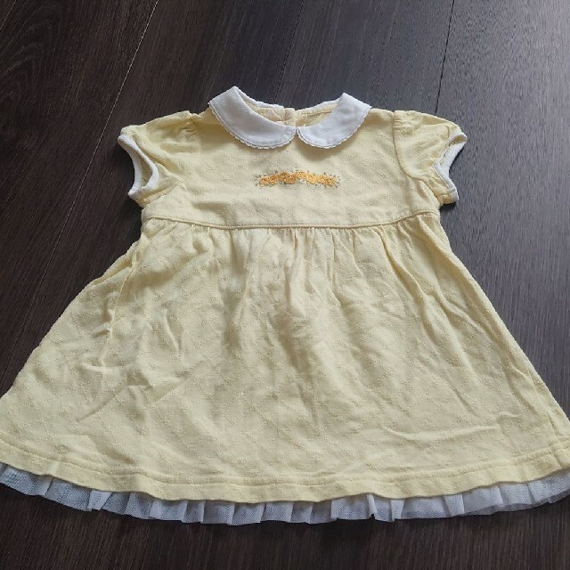 familiar(ファミリア)のファミリア 黄色 ワンピース キッズ/ベビー/マタニティのベビー服(~85cm)(ワンピース)の商品写真