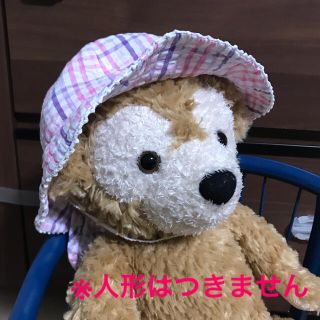 ニシマツヤ(西松屋)の西松屋　48cm 垂れ付き　チェック柄　チューリップ帽子(帽子)