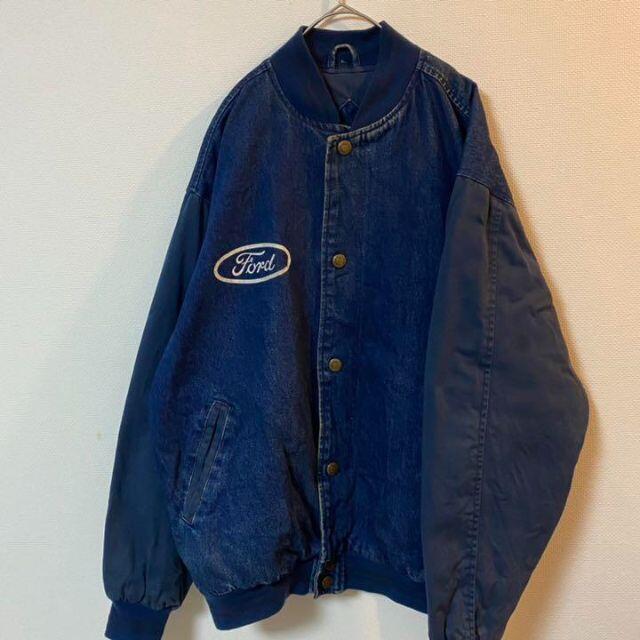 90s Ford / フォード　企業　自動車　デニムスタジャン　希少配色 メンズのジャケット/アウター(スタジャン)の商品写真