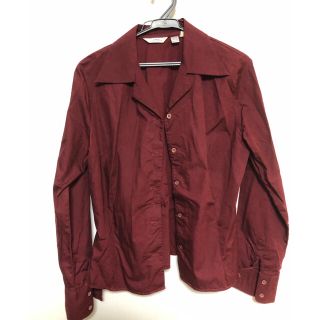 ザラ(ZARA)のZARA オープンカラーシャツ ワインレッド L 春 ジャケット(シャツ)