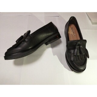 黒 ブラック BLACK 靴 シューズ ローファー     M サイズ(ローファー/革靴)