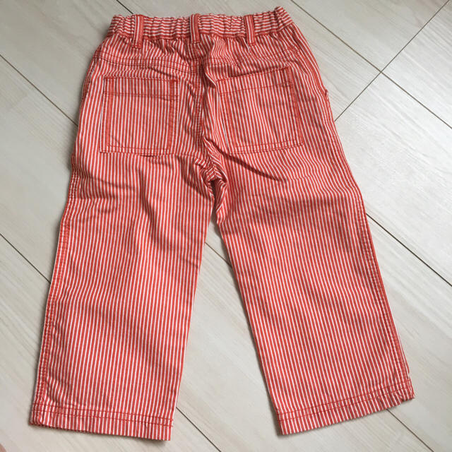 PETIT BATEAU(プチバトー)のプチバトー 24m/86cm 赤ストライプパンツ キッズ/ベビー/マタニティのキッズ服男の子用(90cm~)(パンツ/スパッツ)の商品写真