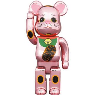 メディコムトイ(MEDICOM TOY)のBE@RBRICK 招き猫 桃金メッキ 発光 400％(その他)