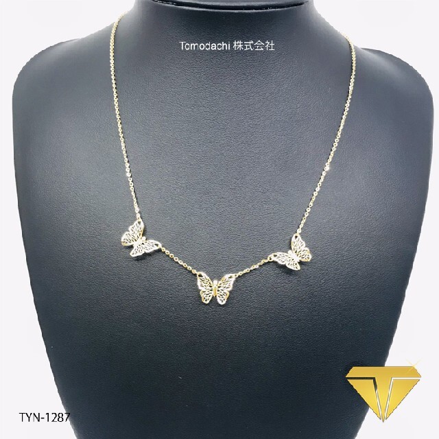 K18YG Three Butterfly レディースネックレス 返品可 51.0%OFF
