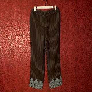 ジャンポールゴルチエ(Jean-Paul GAULTIER)の【美品】Jean Paul Gaultier ストライプロゴスラックス ブラウン(スラックス)