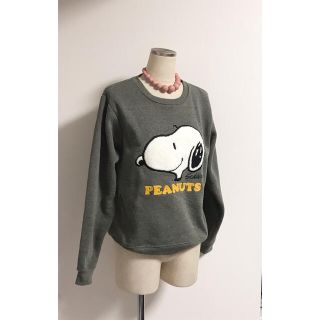 ピーナッツ(PEANUTS)のPEANUTS ピーナッツ 可愛い スヌーピー トレーナー スウェット カーキ(トレーナー/スウェット)