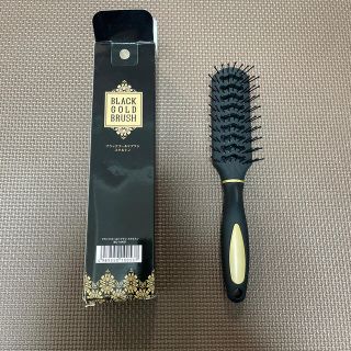 【新品】ブラックゴールドブラシ　スケルトン(ヘアブラシ/クシ)