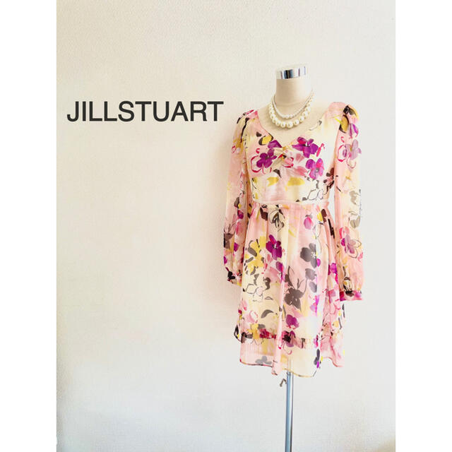 JILL by JILLSTUART(ジルバイジルスチュアート)の【ジルスチュアート】美品❁︎花柄シフォンワンピース レディースのワンピース(ひざ丈ワンピース)の商品写真