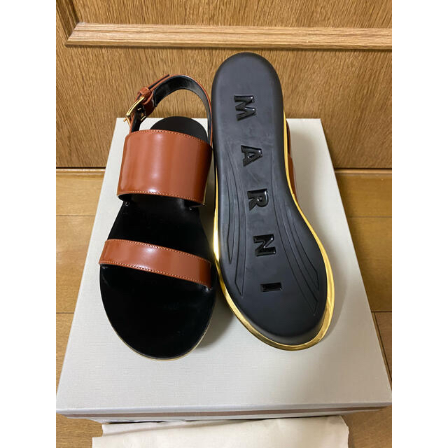 新品 Marni マルニ サンダル ブラウン プラットフォーム スポーツサンダル 1