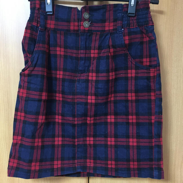 赤チェックタイトスカート レディースのスカート(ひざ丈スカート)の商品写真