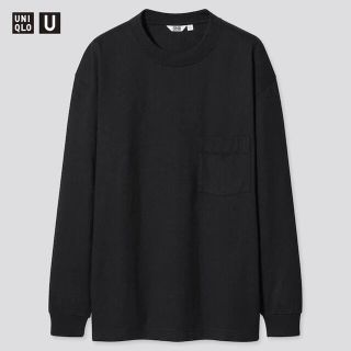 ユニクロ(UNIQLO)の【新品未使用タグ付き】UNIQLO クルーネックT（長袖） ブラック(Tシャツ/カットソー(七分/長袖))