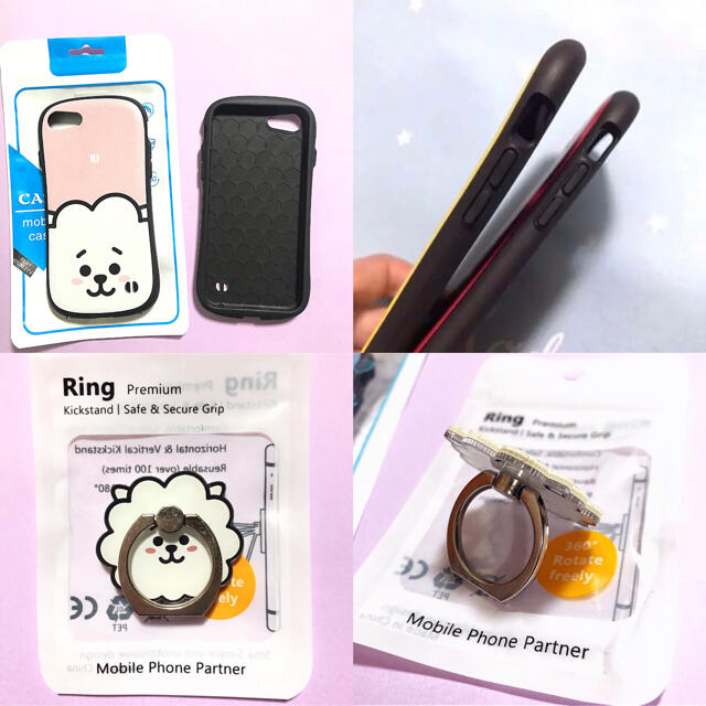 防弾少年団(BTS)(ボウダンショウネンダン)のbt21 ジン RJ iPhone7/8 スマホケース&リング BTS カバー  エンタメ/ホビーのおもちゃ/ぬいぐるみ(キャラクターグッズ)の商品写真