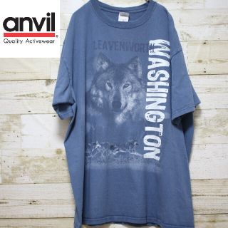 アンビル(Anvil)のanvil ウルフ　狼　オオカミ　Ｔシャツ　ゆるだぼ女子　アニマルプリント(Tシャツ/カットソー(半袖/袖なし))