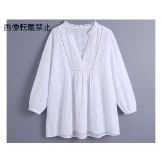 ザラ(ZARA)の🌼春晋作💐3880◆white レース ブラウス チュニック(シャツ/ブラウス(長袖/七分))