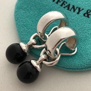 Tiffany オニキスビーズフープイヤリング | www.jarussi.com.br