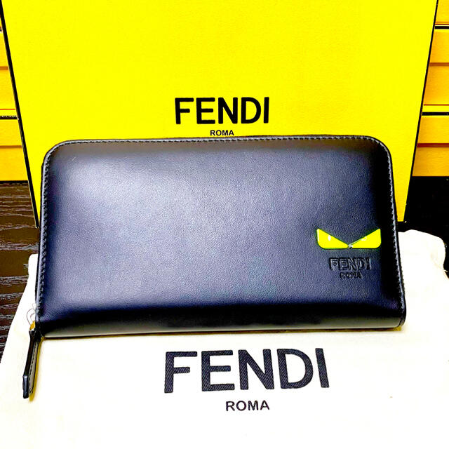 【未使用新品】FENDI フェンディ 長財布 モンスター 黒 バグス 高級✨素材