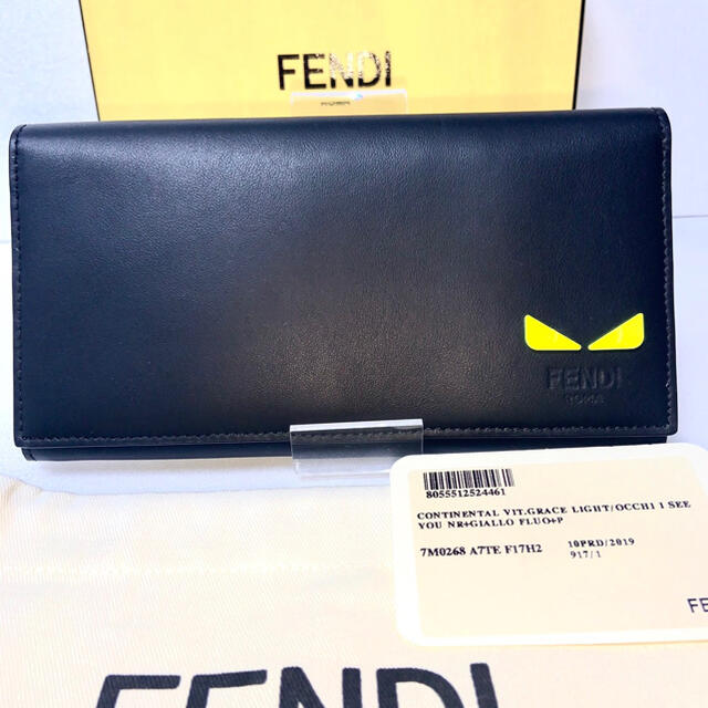 FENDI - 【100％本物 新品】FENDI フェンディ 長財布 黒 バグス 高級✨