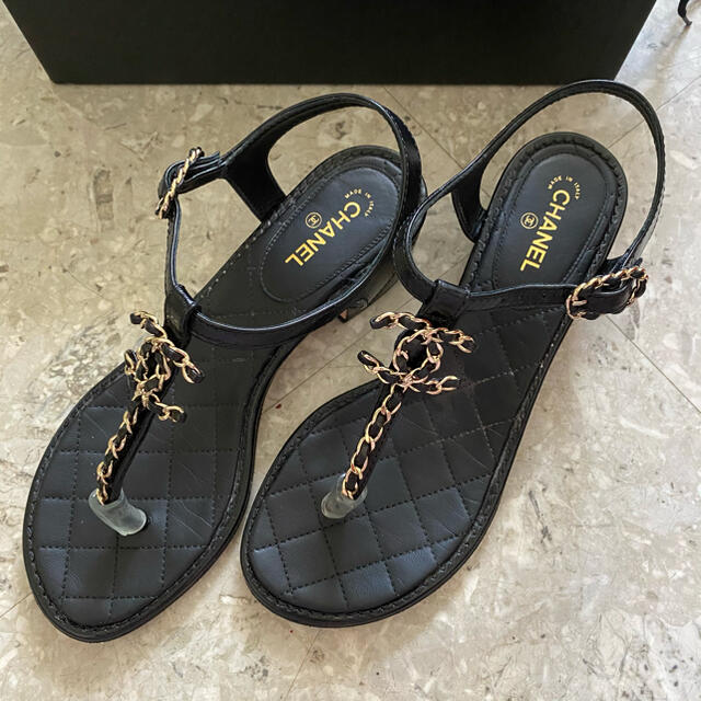 シャネル CHANEL サンダル マトラッセ チェーン 37 人気ブランドを