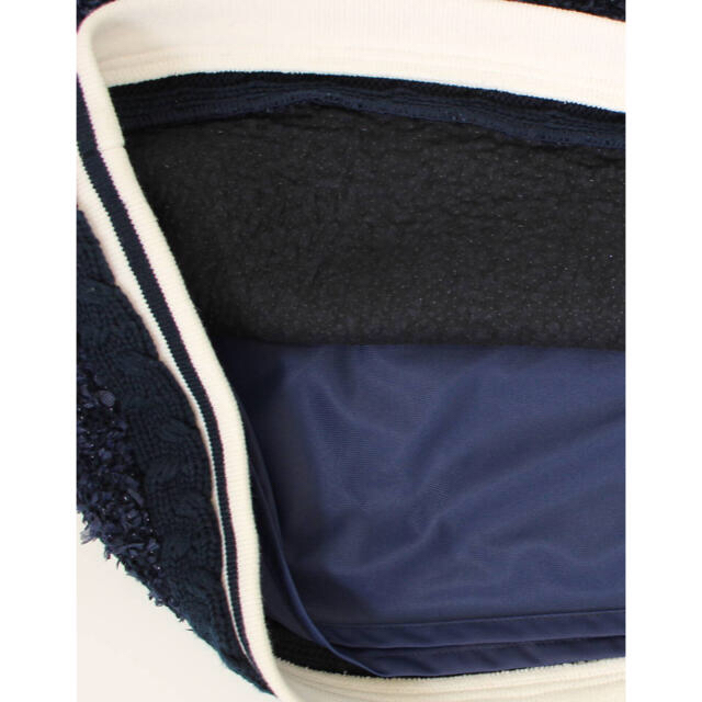 MORABITO(モラビト)の新品 オースチンリード 40 スカート ニット リボンヤーン 紺 銀ラメ 11号 レディースのスカート(ひざ丈スカート)の商品写真