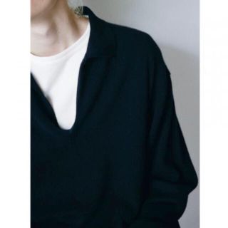 コモリ(COMOLI)の【希少品】comoli カシミヤスキッパーニット ネイビー サイズ 3(ニット/セーター)