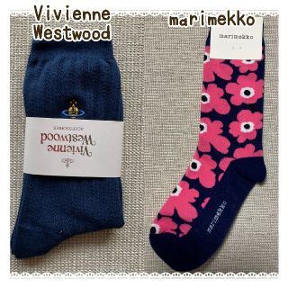 ヴィヴィアンウエストウッド(Vivienne Westwood)の◯新品◯ ヴィヴィアン マリメッコ ソックス 2足セット ネイビー 紺(ソックス)