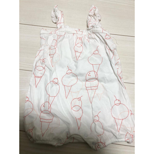 babyGAP(ベビーギャップ)のbabyGAP ベビー 赤ちゃん ロンパース 60cm 綿100% 白 キッズ/ベビー/マタニティのベビー服(~85cm)(ロンパース)の商品写真