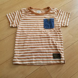 Tシャツ 120 2度使用 ボーダー 胸ポケット(Tシャツ/カットソー)