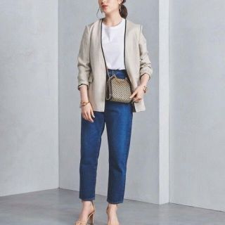 ユナイテッドアローズ(UNITED ARROWS)のユナイテッドアローズ　リネン　パイピング　ジャケット　サイズ36(ノーカラージャケット)