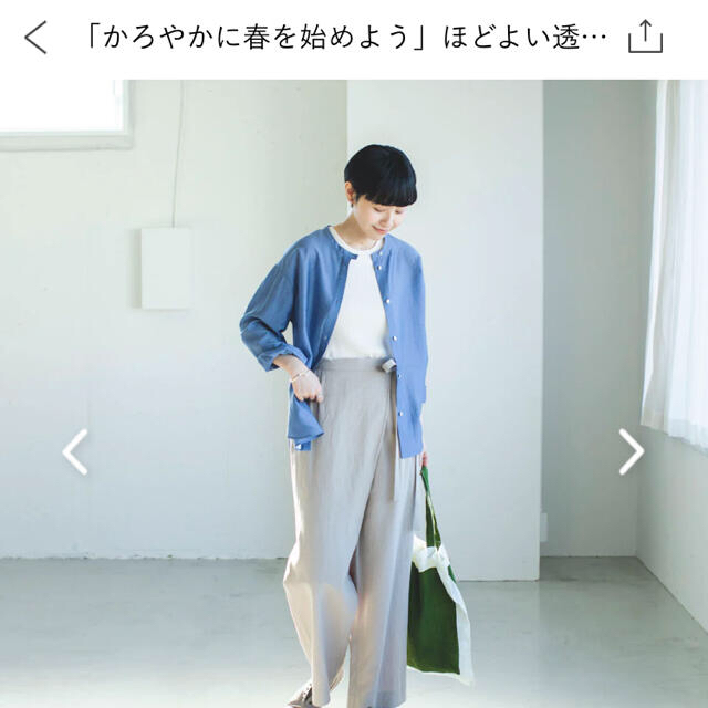 北欧暮らしの道具店 ほどよい透け感の シアーシャツ ブルー 新品 北欧暮らしの道具店 ほどよい透け感の シアーシャツ ブルー 新品