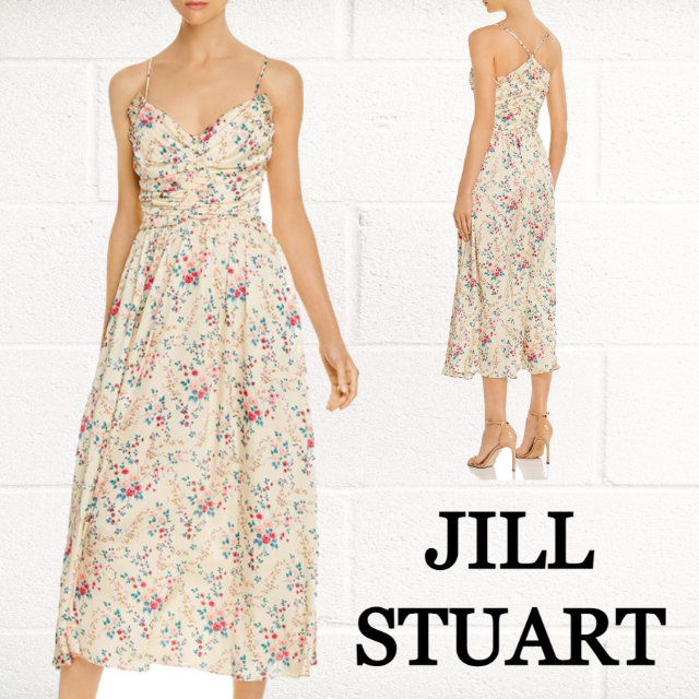 ★SALE☆【JILLSTUART】フローラルノースリーブミディドレス