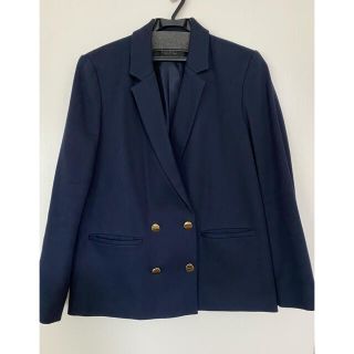 ザラ(ZARA)のお値下げ！ZARA ネイビー　ダブル釦ジャケット　S 金ボタン　紺ブレ(テーラードジャケット)