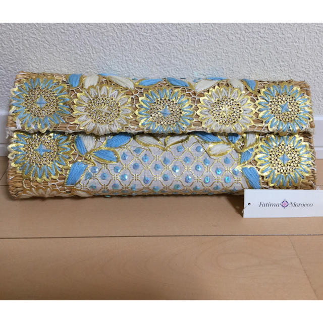 EPOCA(エポカ)の☆新品☆ファティマ モロッコ クラッチバッグ（ブルー） レディースのバッグ(かごバッグ/ストローバッグ)の商品写真
