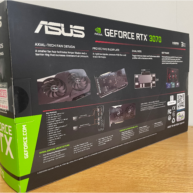 ASUS(エイスース)の【新品/RTX3070】 ASUS DUAL-RTX3070-8G スマホ/家電/カメラのPC/タブレット(PCパーツ)の商品写真