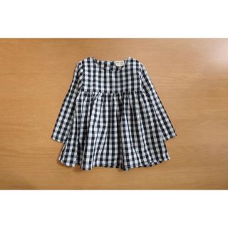 ザラキッズ(ZARA KIDS)の【Mimi様専用】ギンガムチェックチュニック&花柄ロンパース (シャツ/カットソー)