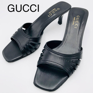 グッチ(Gucci)のGUCCI サンダル ミュール ブラック 23.5cm 美品(ミュール)