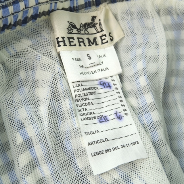 Hermes(エルメス)の【HERMES】エルメス 水着 チェック ナイロン×ポリウレタン ブルー メンズ パンツ メンズのパンツ(ワークパンツ/カーゴパンツ)の商品写真