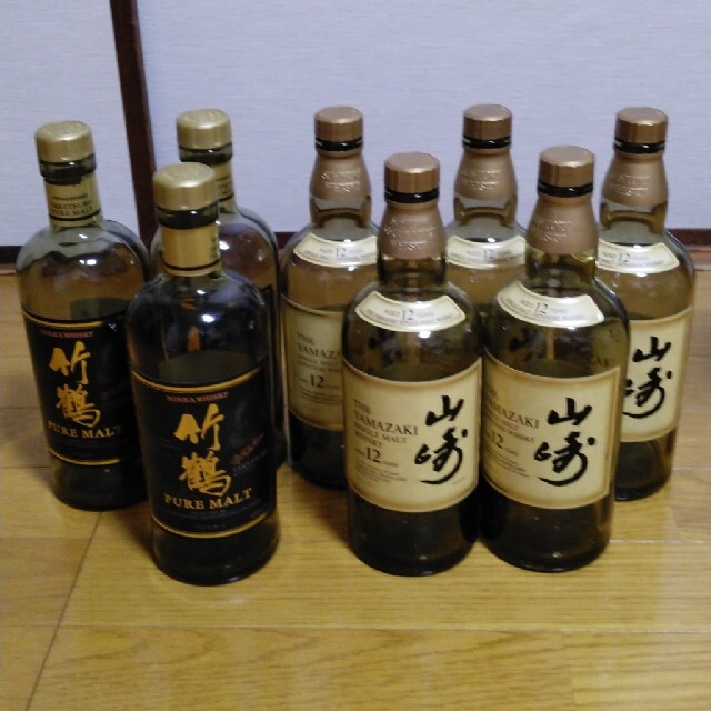 サントリー(サントリー)の山崎12年・竹鶴　空瓶 食品/飲料/酒の酒(ウイスキー)の商品写真