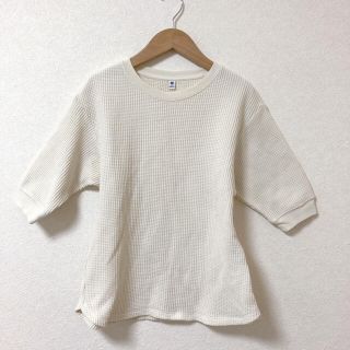 ユニクロ(UNIQLO)のワッフルクルーネックT（5分袖）(Tシャツ/カットソー)