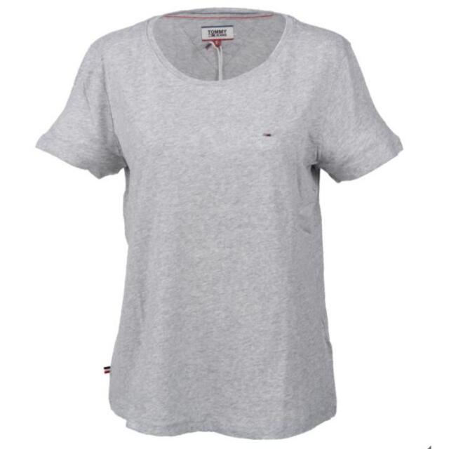 TOMMY HILFIGER(トミーヒルフィガー)の新品 XS ★ Tommy Jeans ソフト ジャージ Tシャツ ヘザーグレー レディースのトップス(Tシャツ(半袖/袖なし))の商品写真