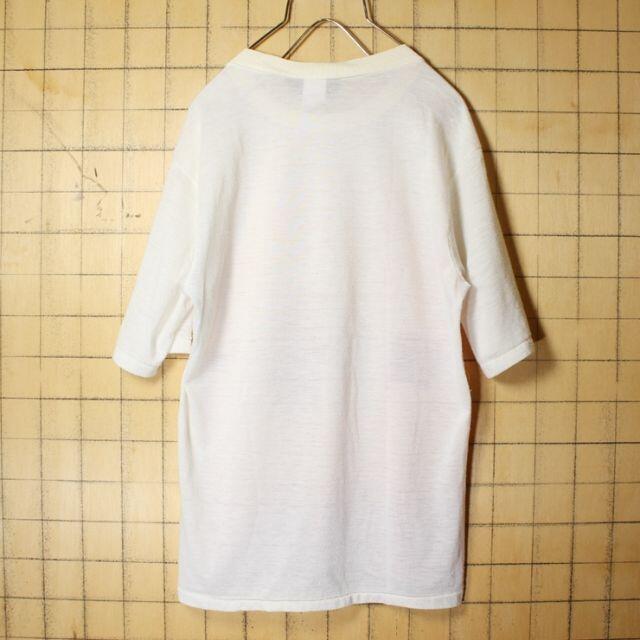 70s80s 全面 フォト プリント半袖Tシャツ ホワイト メンズS aw130 メンズのトップス(Tシャツ/カットソー(半袖/袖なし))の商品写真